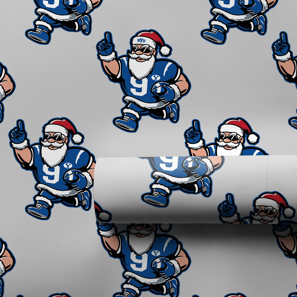 Santa's BYU Playbook - Wrapping Paper - Aspen & Arlo