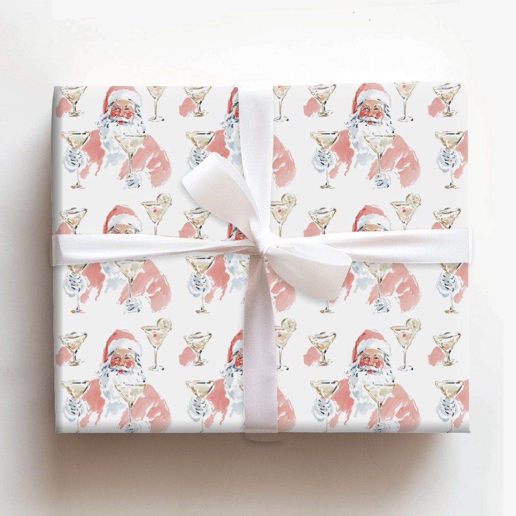 Martini Santa - Wrapping Paper - Aspen & Arlo
