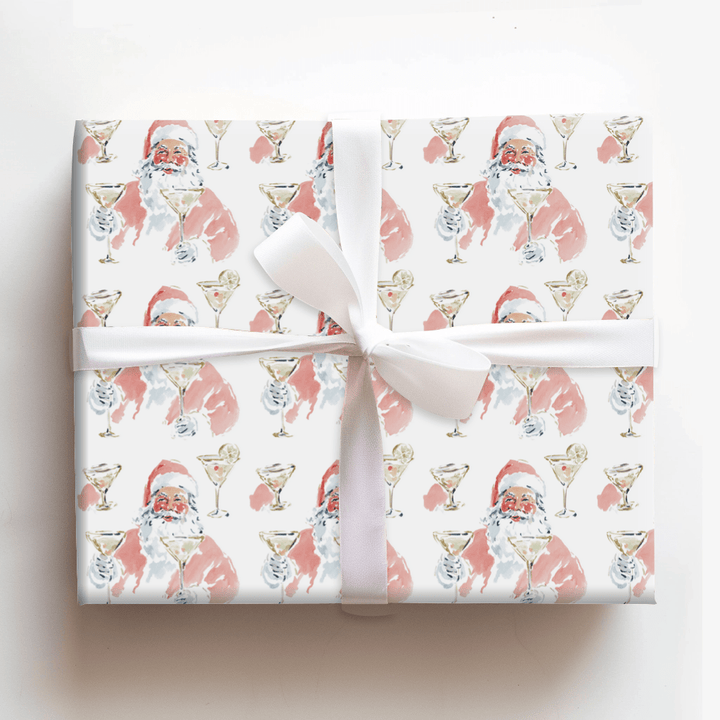 Martini Santa - Wrapping Paper - Aspen & Arlo