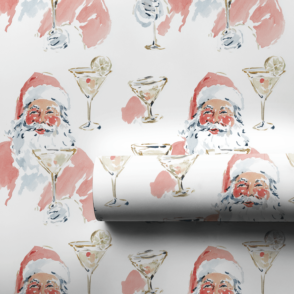 Martini Santa - Wrapping Paper - Aspen & Arlo