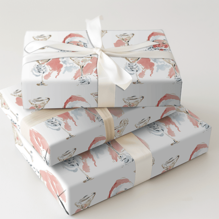 Martini Santa - Wrapping Paper - Aspen & Arlo