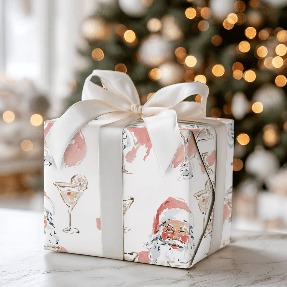 Martini Santa - Wrapping Paper - Aspen & Arlo