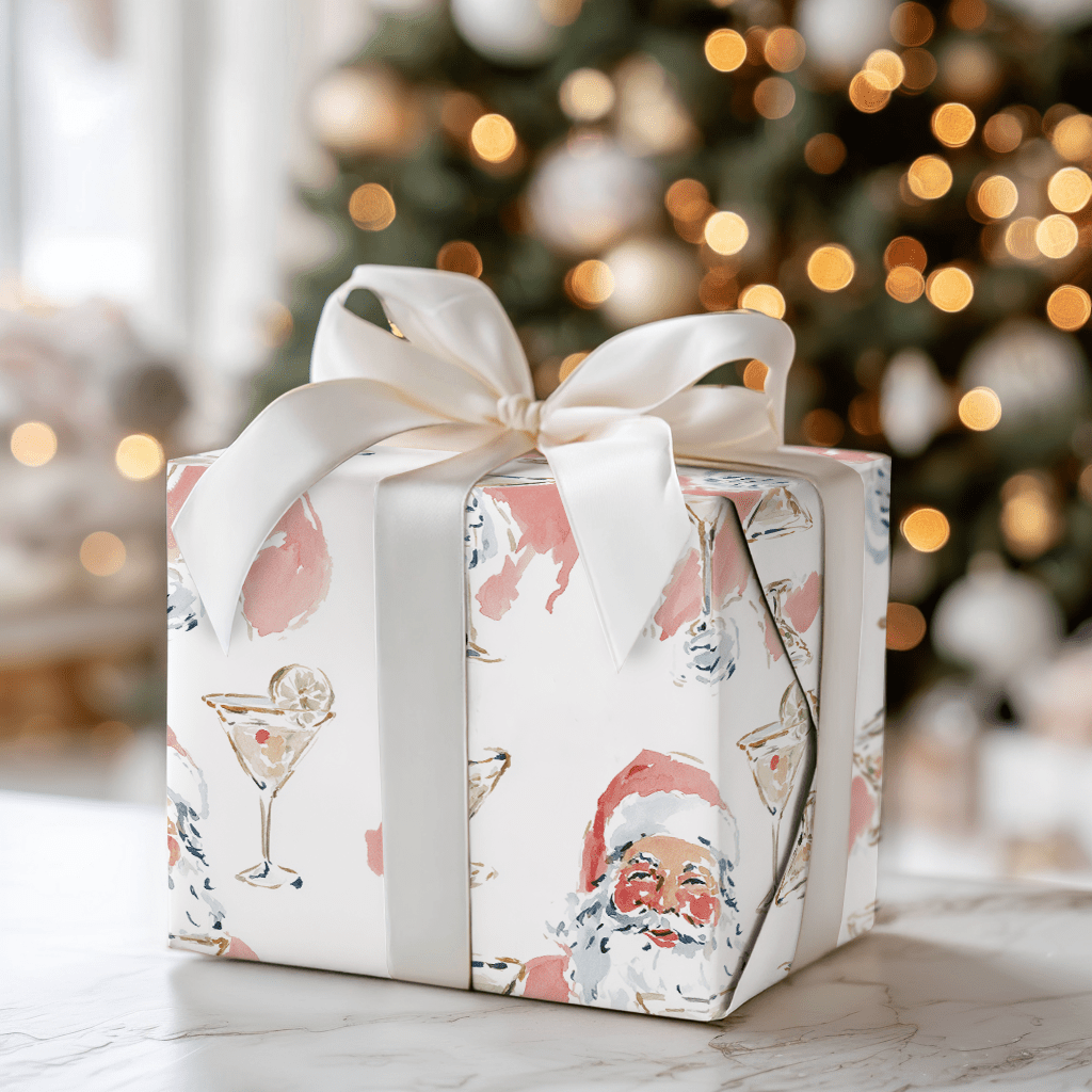 Martini Santa - Wrapping Paper - Aspen & Arlo