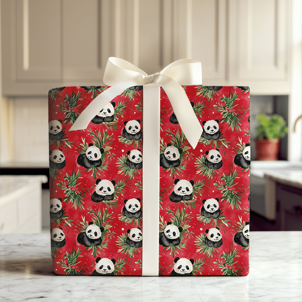 North Pole Panda - Wrapping Paper - Aspen & Arlo