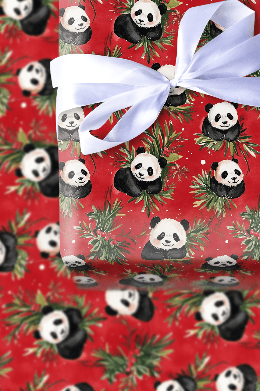 North Pole Panda - Wrapping Paper - Aspen & Arlo