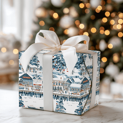 Snow at the Wharf - Wrapping Paper - Aspen & Arlo