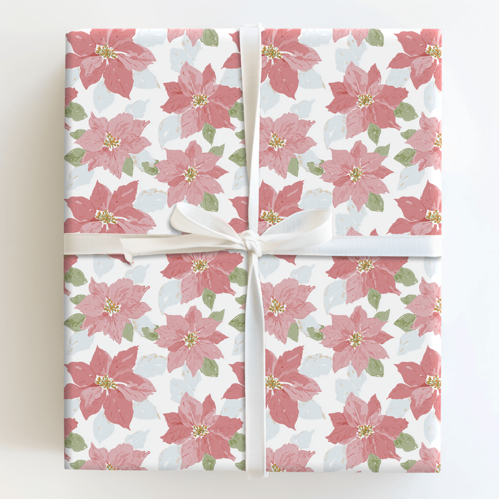 Pastel Poinsettas - Wrapping Paper - Aspen & Arlo