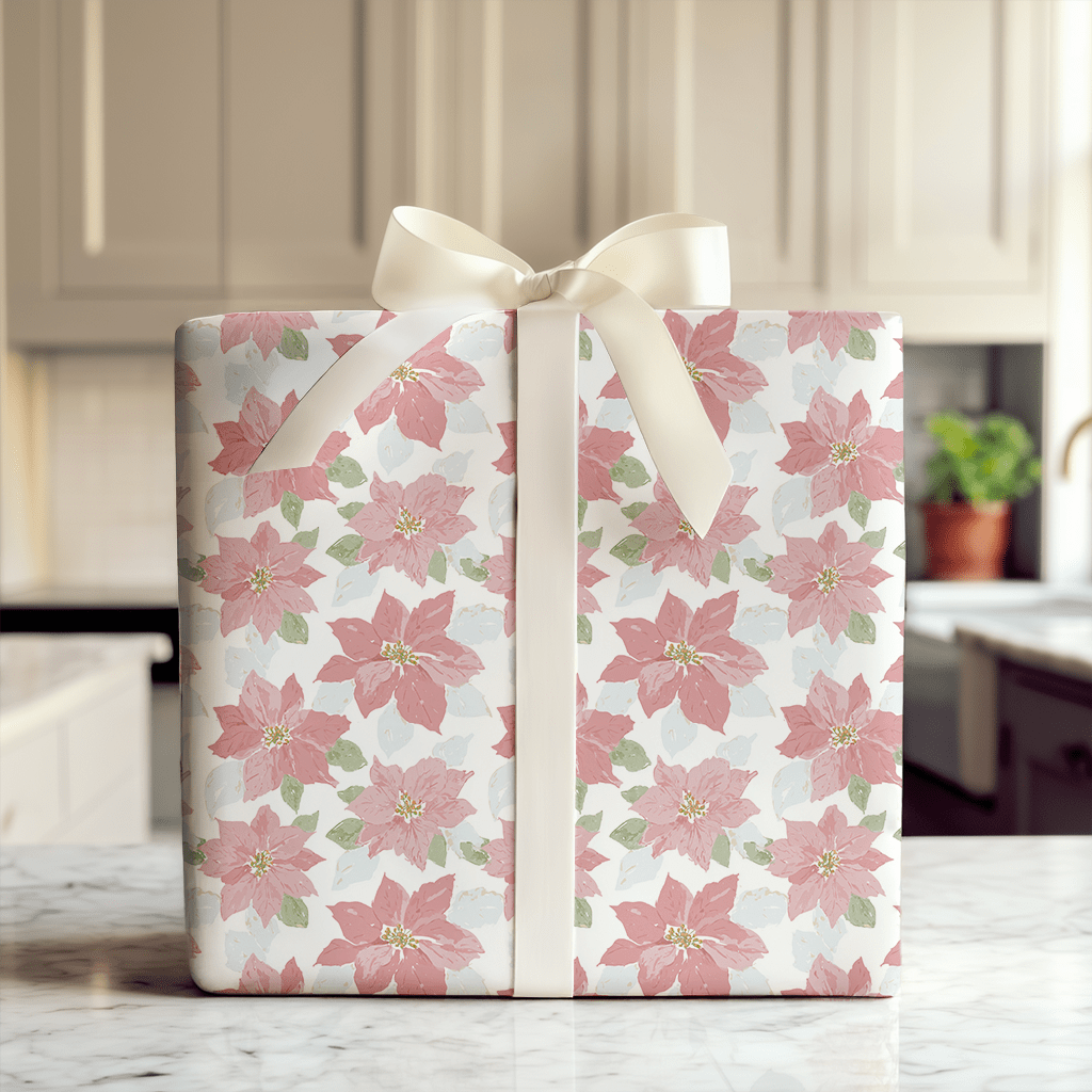 Pastel Poinsettas - Wrapping Paper - Aspen & Arlo
