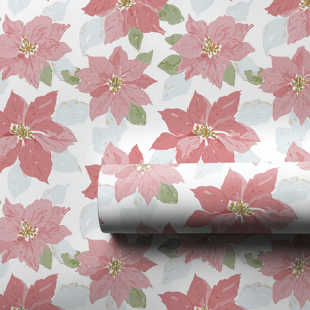 Pastel Poinsettas - Wrapping Paper - Aspen & Arlo