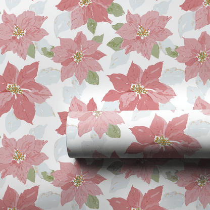 Pastel Poinsettas - Wrapping Paper - Aspen & Arlo