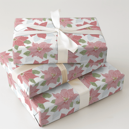 Pastel Poinsettas - Wrapping Paper - Aspen & Arlo