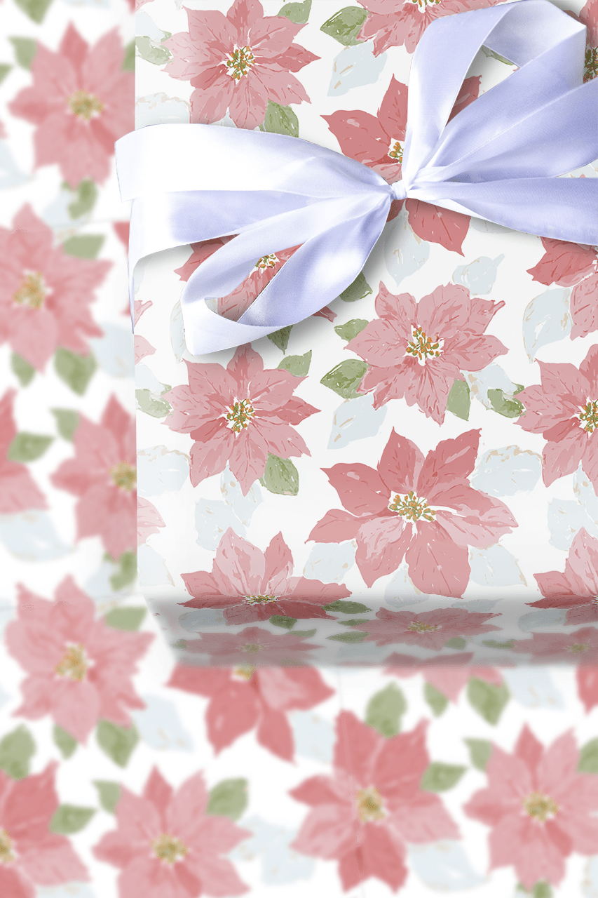 Pastel Poinsettas - Wrapping Paper - Aspen & Arlo