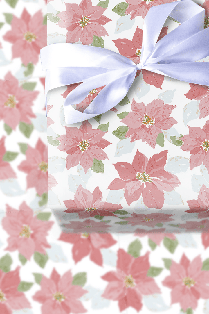Pastel Poinsettas - Wrapping Paper - Aspen & Arlo