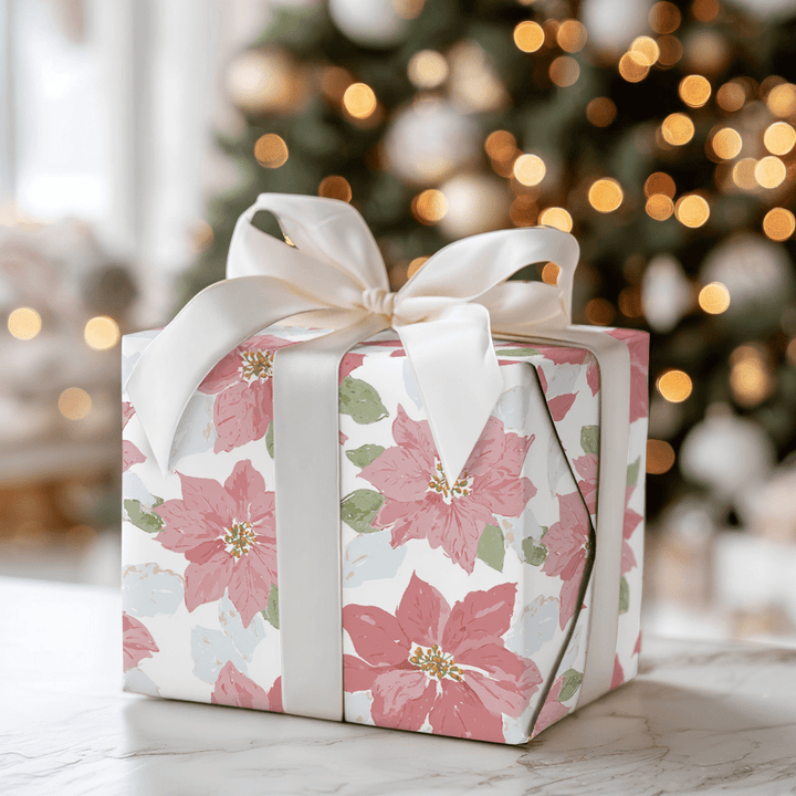 Pastel Poinsettas - Wrapping Paper - Aspen & Arlo