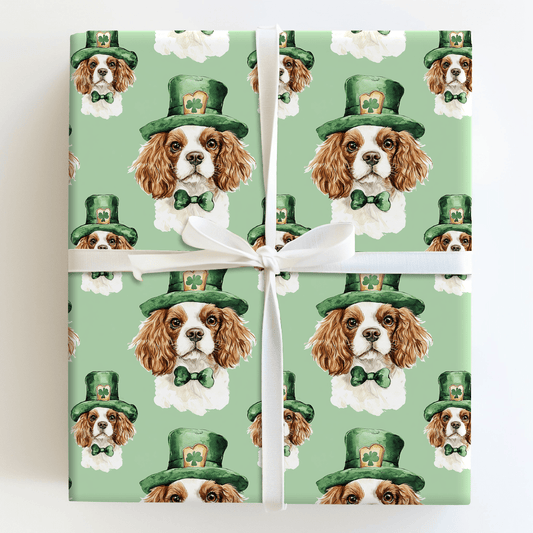Leprechaun Cavalier King Charles - Wrapping Paper - Aspen & Arlo