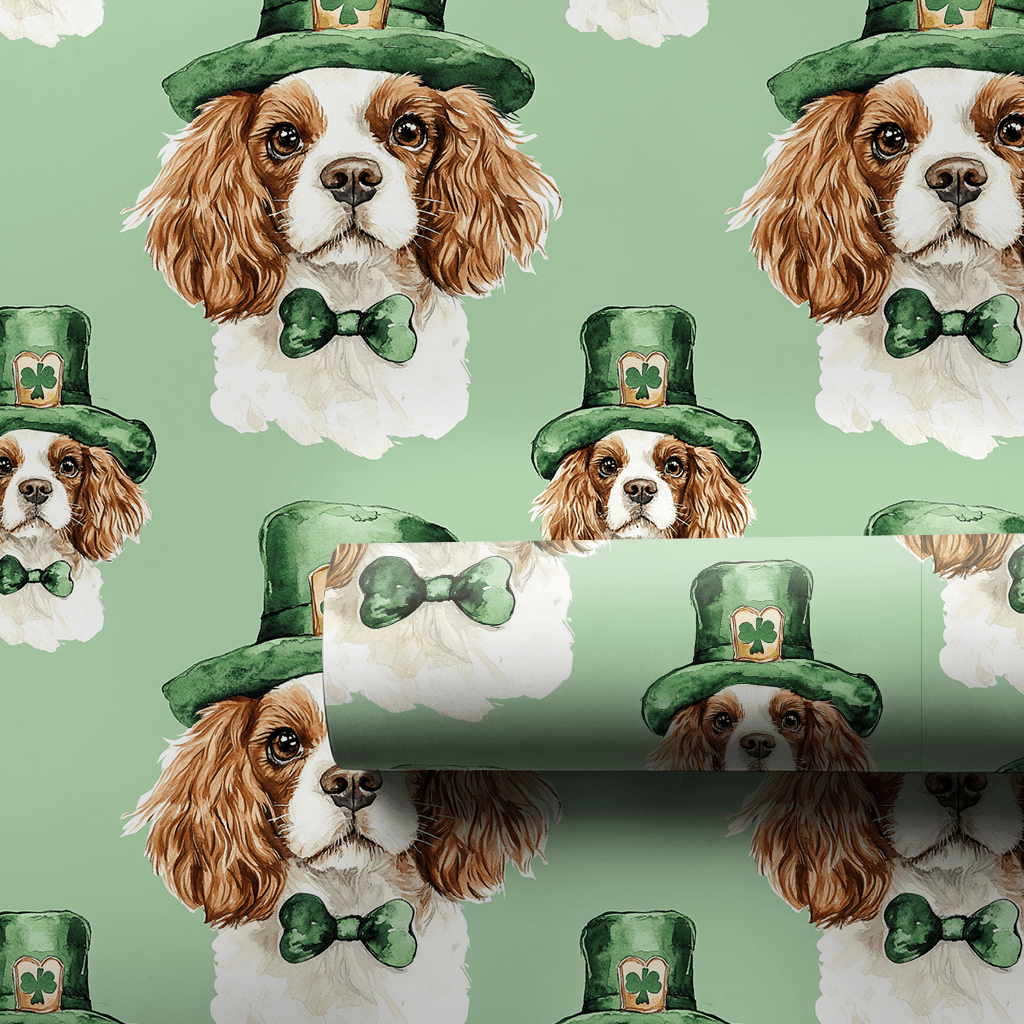 Leprechaun Cavalier King Charles - Wrapping Paper - Aspen & Arlo