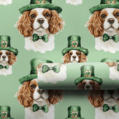 Leprechaun Cavalier King Charles - Wrapping Paper - Aspen & Arlo