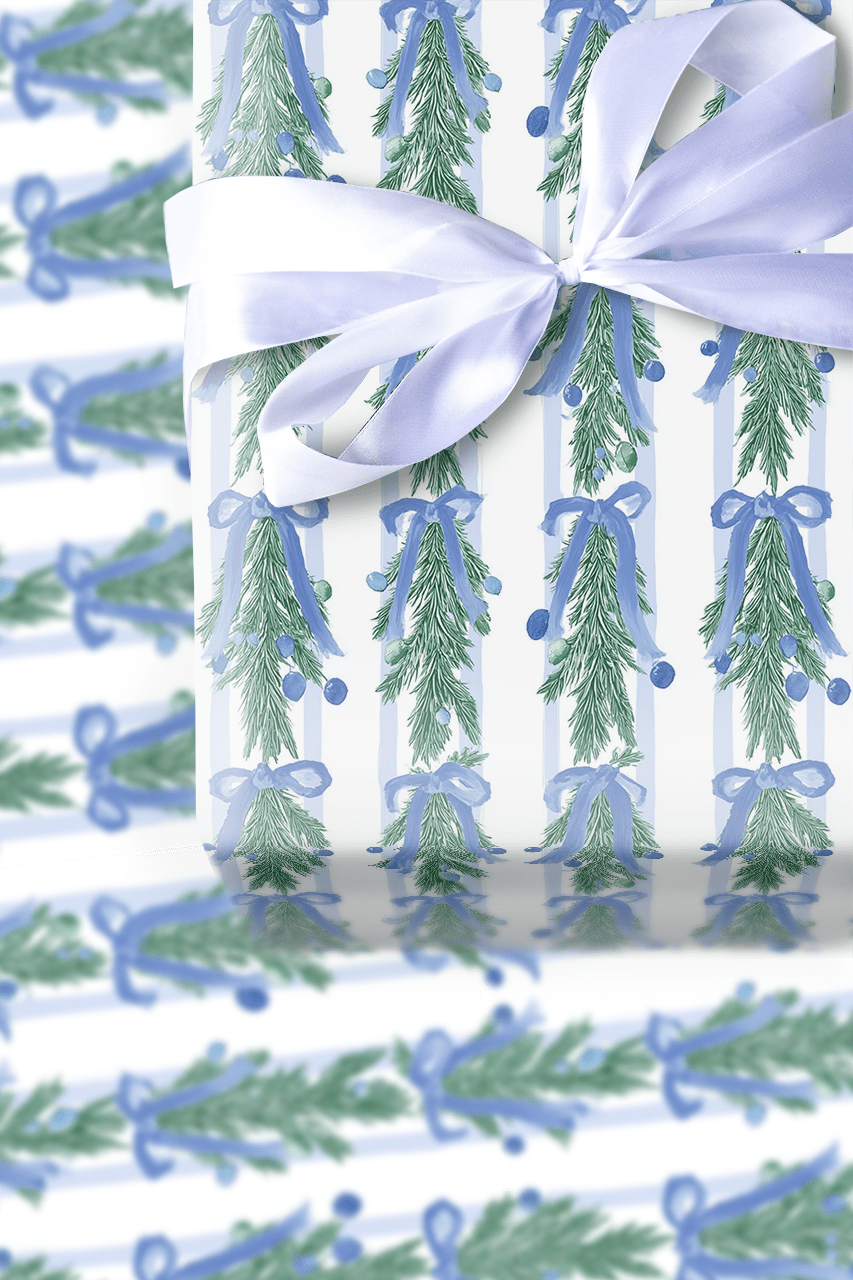 Periwinkle Garland - Wrapping Paper - Aspen & Arlo
