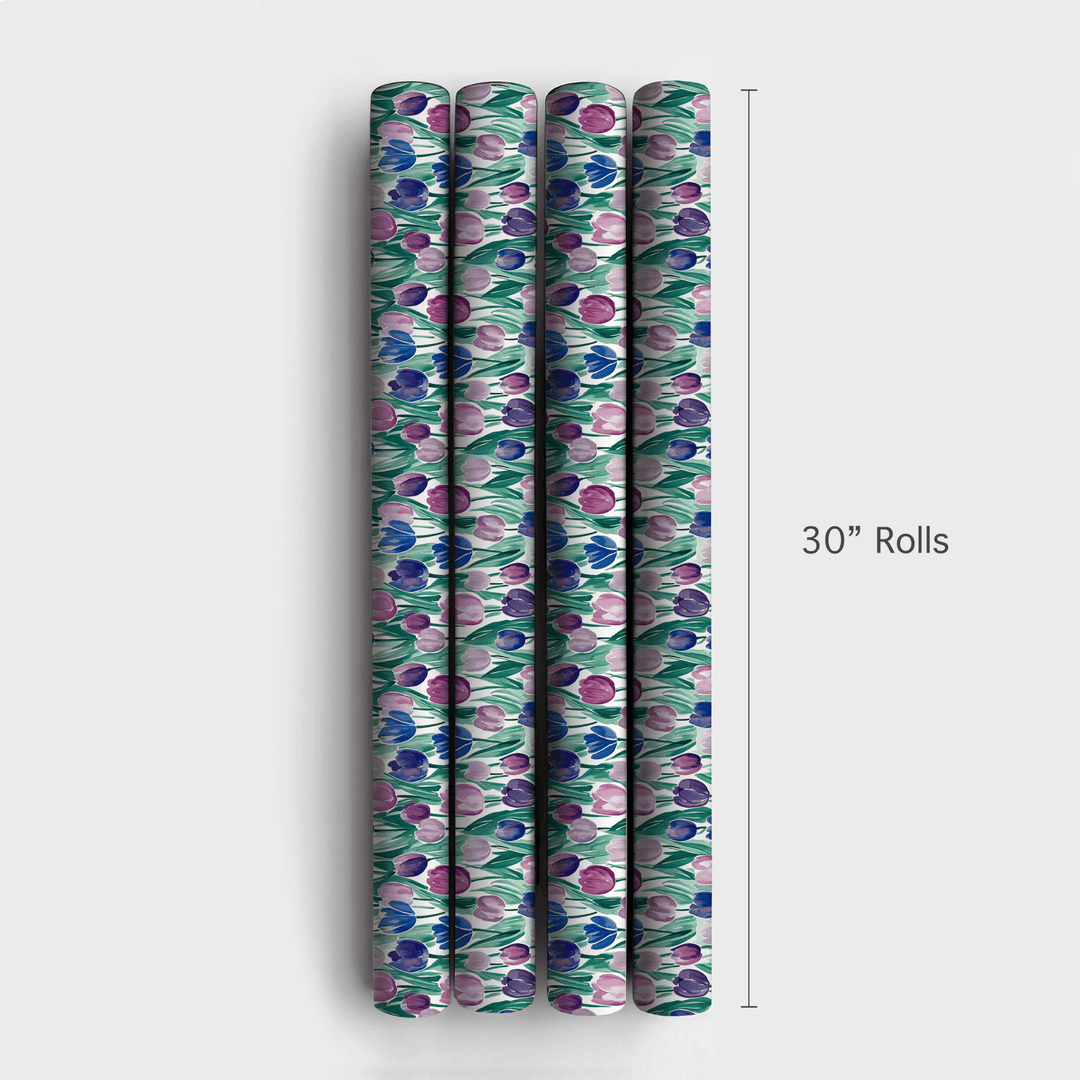 Somebunny Loves Purple Tulips - Wrapping Paper - Aspen & Arlo