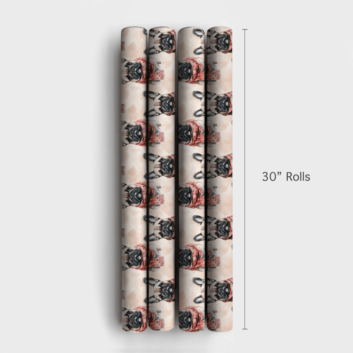 Bundle Up with the Tan Frenchie - Wrapping Paper - Aspen & Arlo