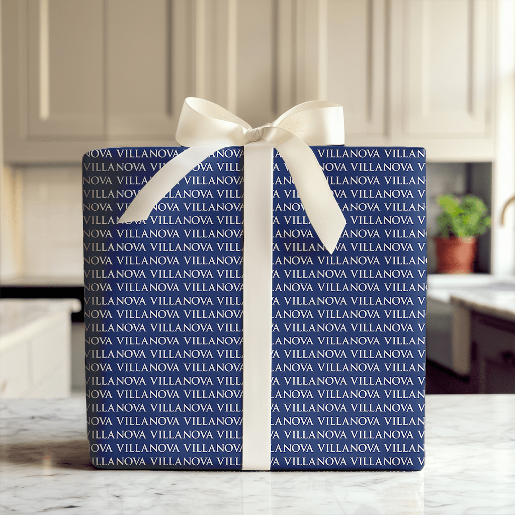 Collegiate Villanova on Blue - Wrapping Paper - Aspen & Arlo