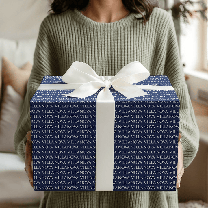 Collegiate Villanova on Blue - Wrapping Paper - Aspen & Arlo