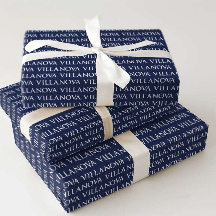 Collegiate Villanova on Blue - Wrapping Paper - Aspen & Arlo