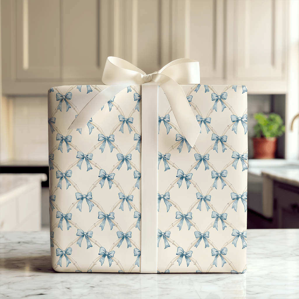 Tied with Blue Joy - Wrapping Paper - Aspen & Arlo
