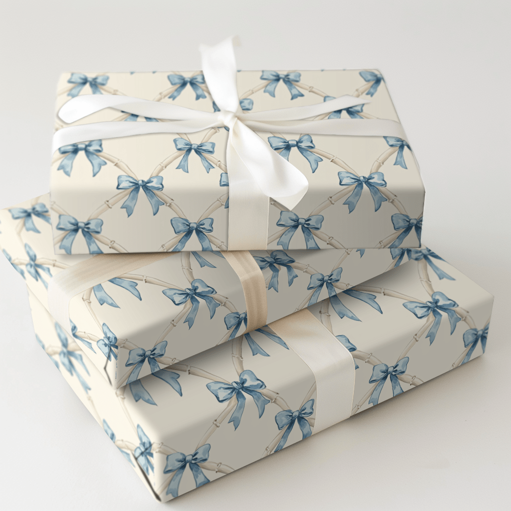 Tied with Blue Joy - Wrapping Paper - Aspen & Arlo