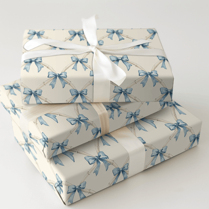 Tied with Blue Joy - Wrapping Paper - Aspen & Arlo