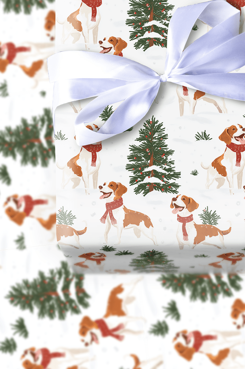 Snow Day for Brittanys - Wrapping Paper - Aspen & Arlo