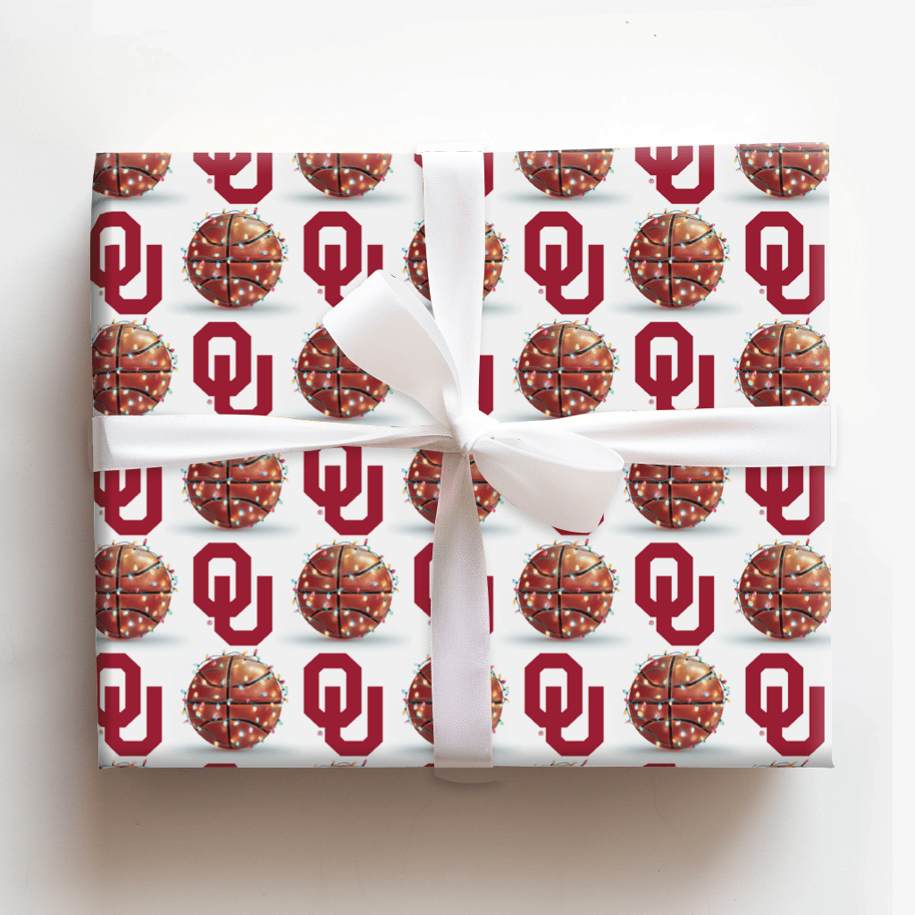 Holiday Hoops Sooners - Wrapping Paper - Aspen & Arlo