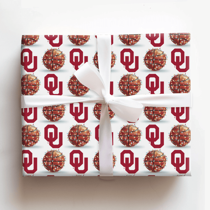 Holiday Hoops Sooners - Wrapping Paper - Aspen & Arlo