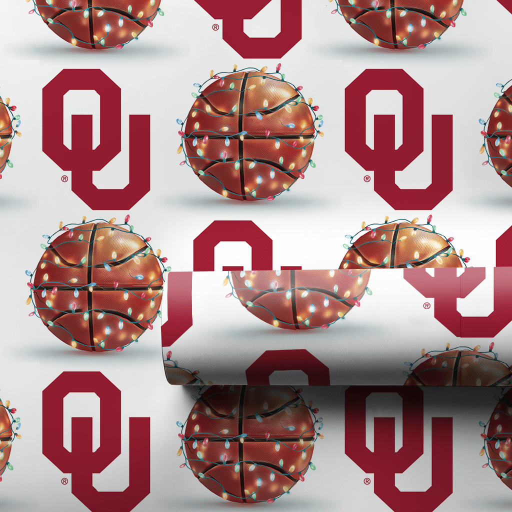 Holiday Hoops Sooners - Wrapping Paper - Aspen & Arlo