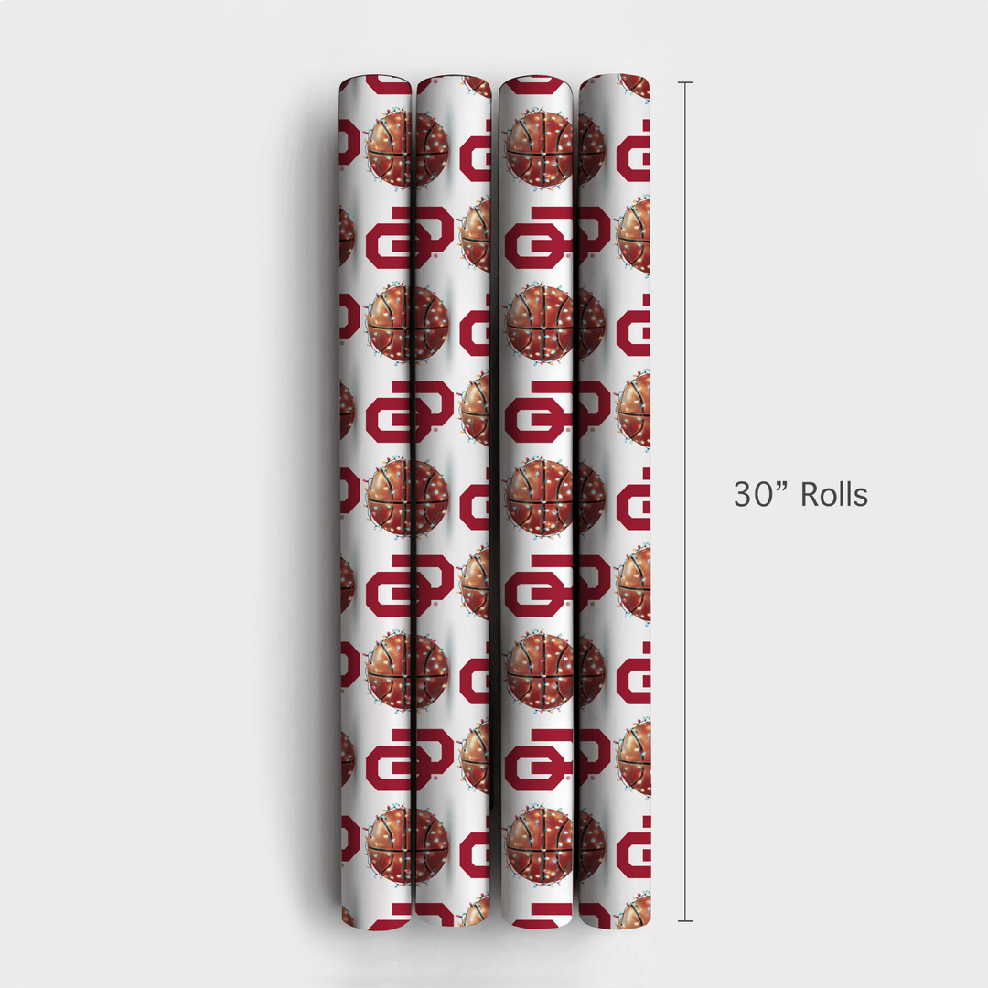 Holiday Hoops Sooners - Wrapping Paper - Aspen & Arlo
