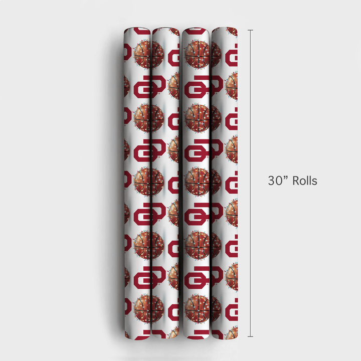 Holiday Hoops Sooners - Wrapping Paper - Aspen & Arlo
