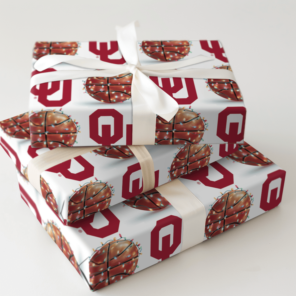 Holiday Hoops Sooners - Wrapping Paper - Aspen & Arlo