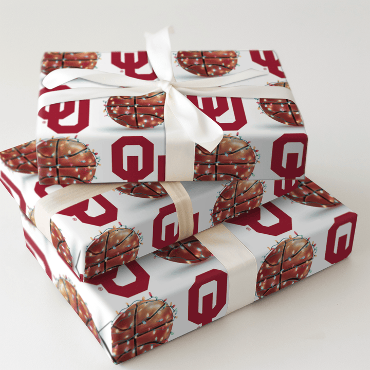 Holiday Hoops Sooners - Wrapping Paper - Aspen & Arlo