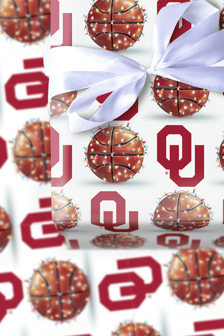 Holiday Hoops Sooners - Wrapping Paper - Aspen & Arlo