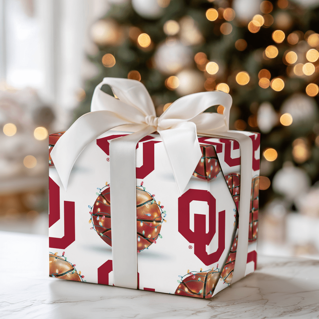 Holiday Hoops Sooners - Wrapping Paper - Aspen & Arlo