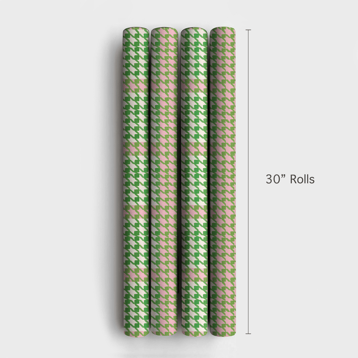 Pink Houndstooth Pop - Wrapping Paper - Aspen & Arlo
