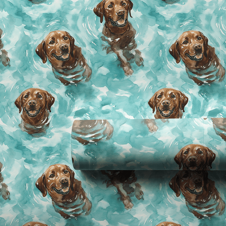 Pool Day with the Brown Labs - Wrapping Paper - Aspen & Arlo