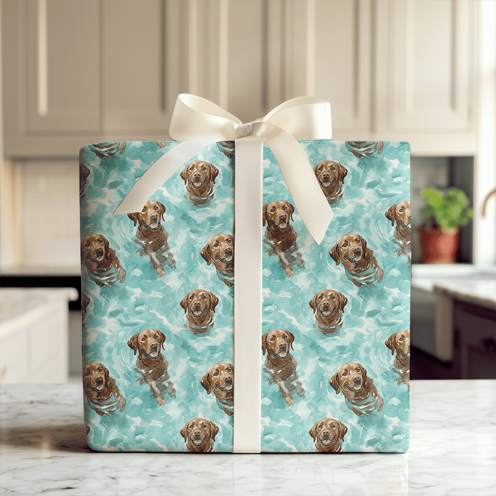 Pool Day with the Brown Labs - Wrapping Paper - Aspen & Arlo