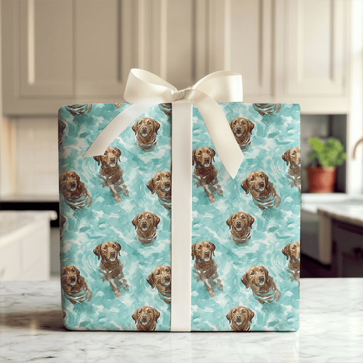Pool Day with the Brown Labs - Wrapping Paper - Aspen & Arlo
