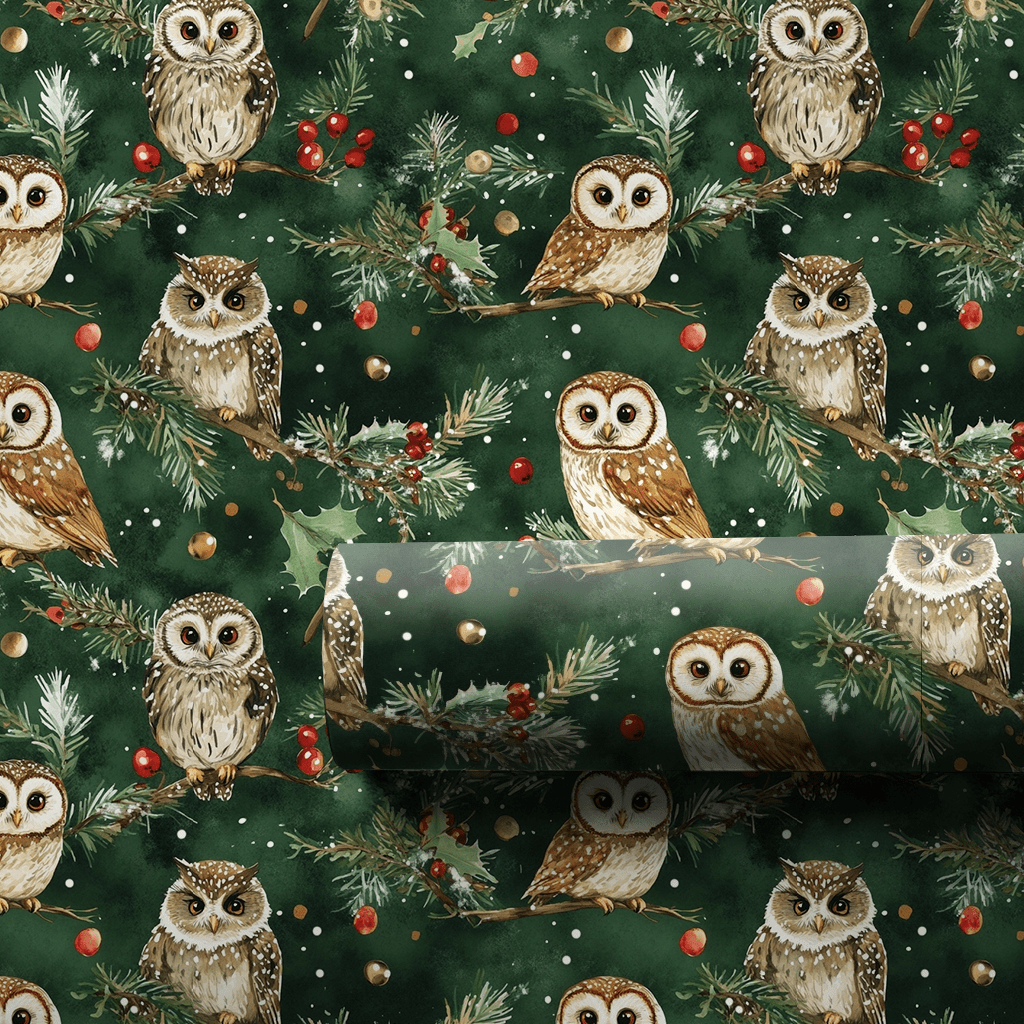 Owl Be Jolly - Wrapping Paper - Aspen & Arlo