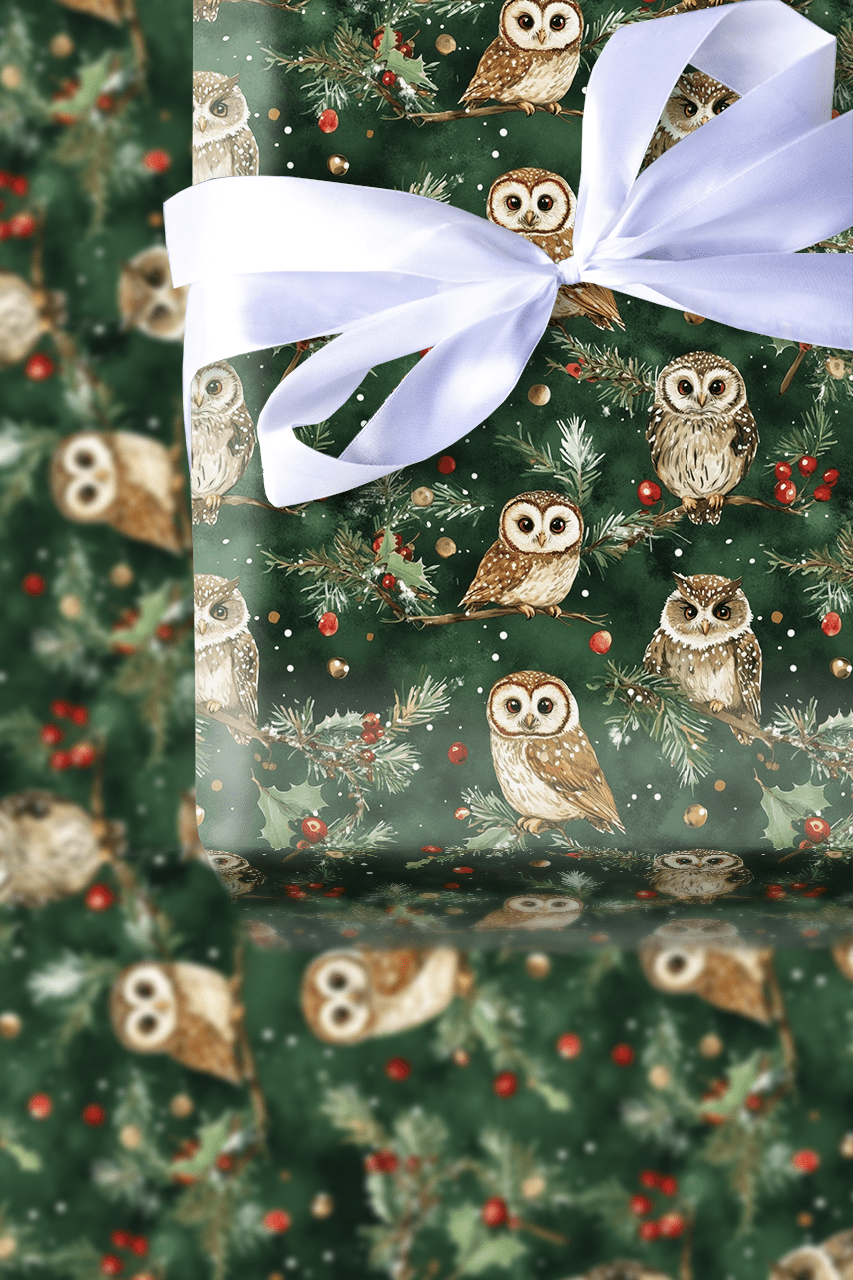 Owl Be Jolly - Wrapping Paper - Aspen & Arlo
