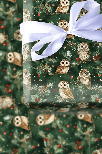 Owl Be Jolly - Wrapping Paper - Aspen & Arlo