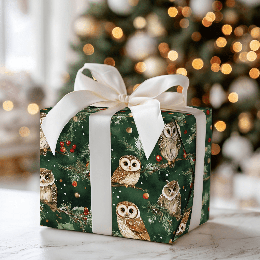 Owl Be Jolly - Wrapping Paper - Aspen & Arlo
