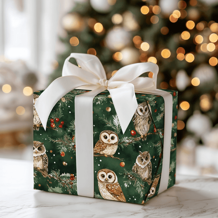 Owl Be Jolly - Wrapping Paper - Aspen & Arlo