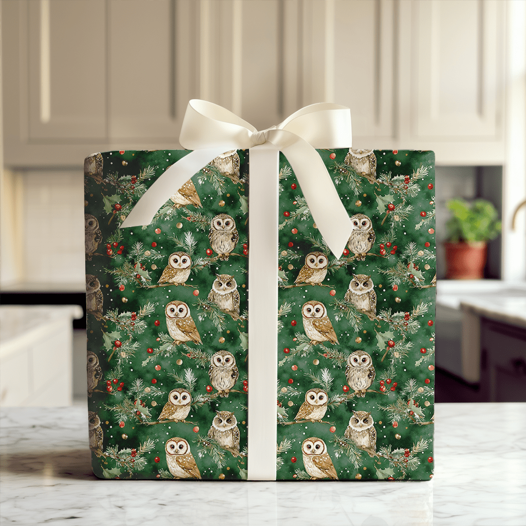 Owl Be Jolly - Wrapping Paper - Aspen & Arlo
